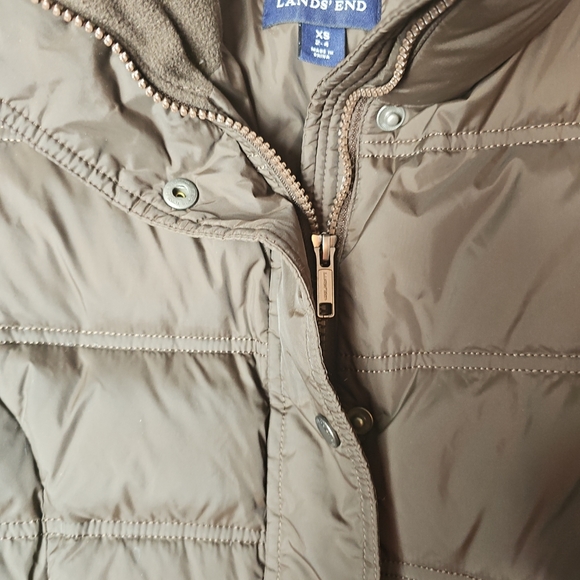Lands End Women's Winter Puffer Coat Down/Feather insulation Brown - Picture 5 of 10